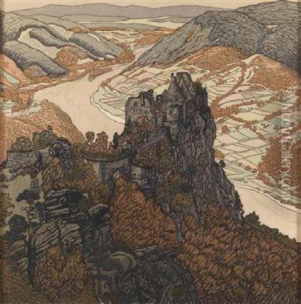 View Of The Wachau Oil Painting - Hugo Henneberg