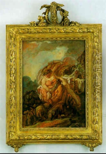 L'enfance De Bacchus Oil Painting - Jean Baptiste Henri Deshays