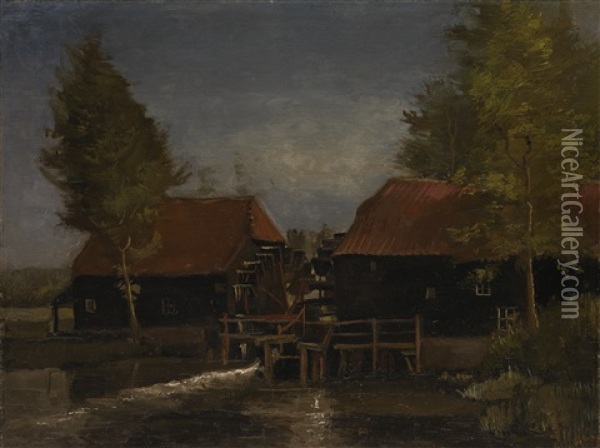 Le Moulin A L'eau Oil Painting - Vincent Van Gogh