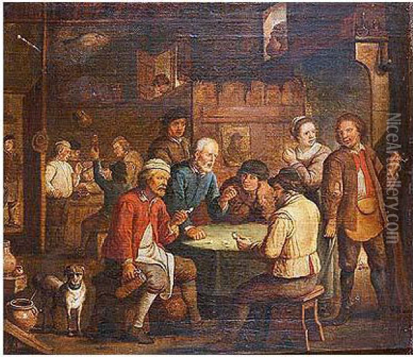 Jugadores De Dados En Interior De Taberna Oil Painting - David The Younger Teniers