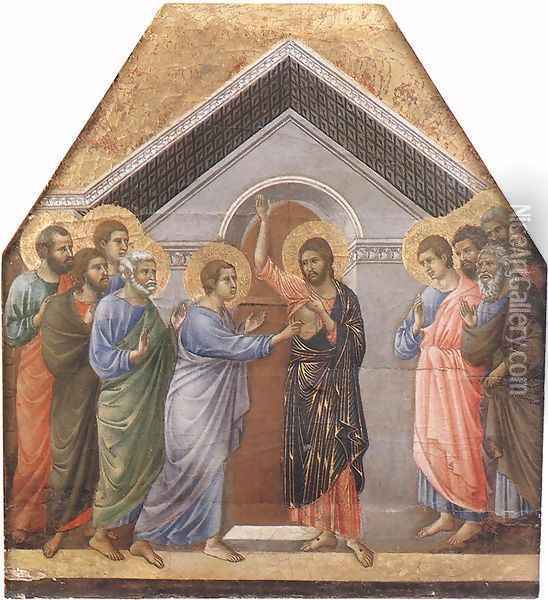 Doubting Thomas 1308-11 Oil Painting - Duccio Di Buoninsegna