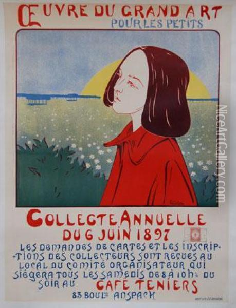 <oeuvre Du Grand Art [= Air]/ Pour Les Petits/collecte Annuelle/ Du 6 Juin 1897>, 1897. 
Affiche Oil Painting - Louis Eugene Joseph Cuvelier