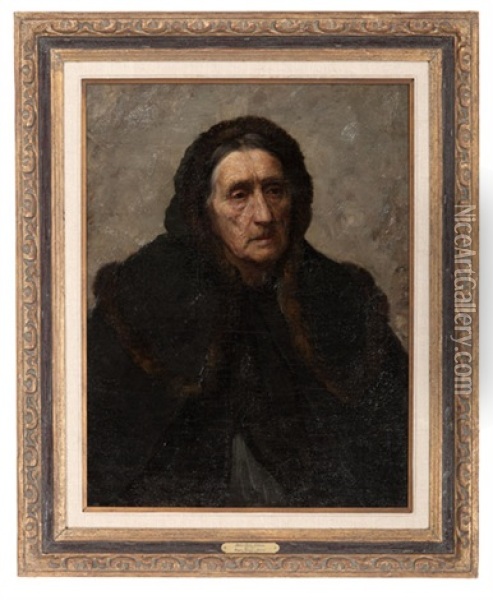 Beggar Woman, Munich Oil Painting - John Ottis Adams