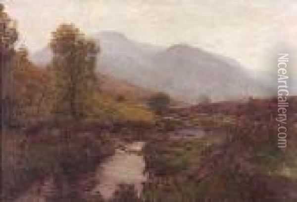 Heather And Hills Oil Painting - Alexander Brownlie Docharty