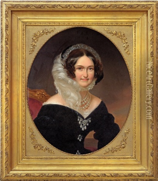 Kaiserin Carolina Augusta Von Osterreich Oil Painting - Franz Schrotzberg