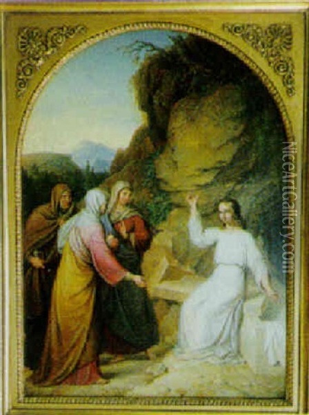 Kvinderne Ved Kristi Grav Oil Painting - Johann Ludwig Gebhard Lund