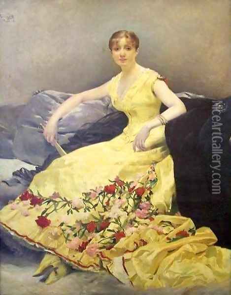 Madame Megrot de Cadignan Oil Painting - Paul Albert Besnard