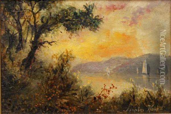 Coastal Landscape Oil Painting - Adolphus Knell