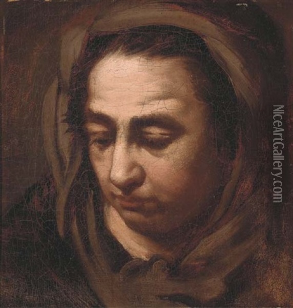 The Head Of A Woman Oil Painting - Johann Carl Loth