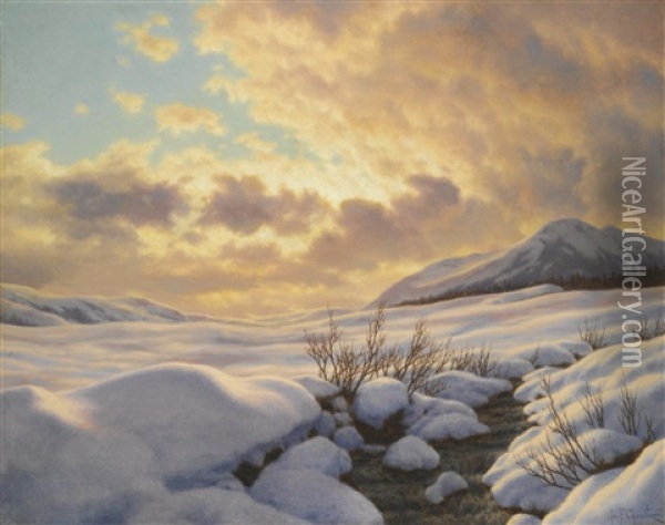Mountain Stream Oil Painting - Ivan Fedorovich Choultse