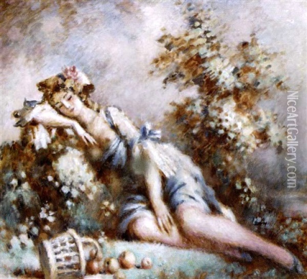 Allegorie De L'automne Oil Painting - Charles Francois Prosper Guerin