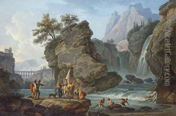 La Cascade Oil Painting - Claude-joseph Vernet