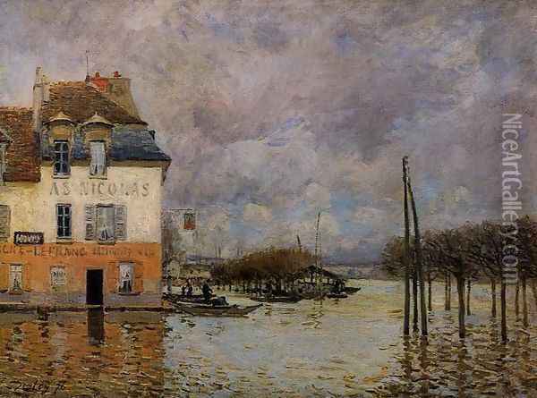 Flood at Port-Marly III Oil Painting - Alfred Sisley