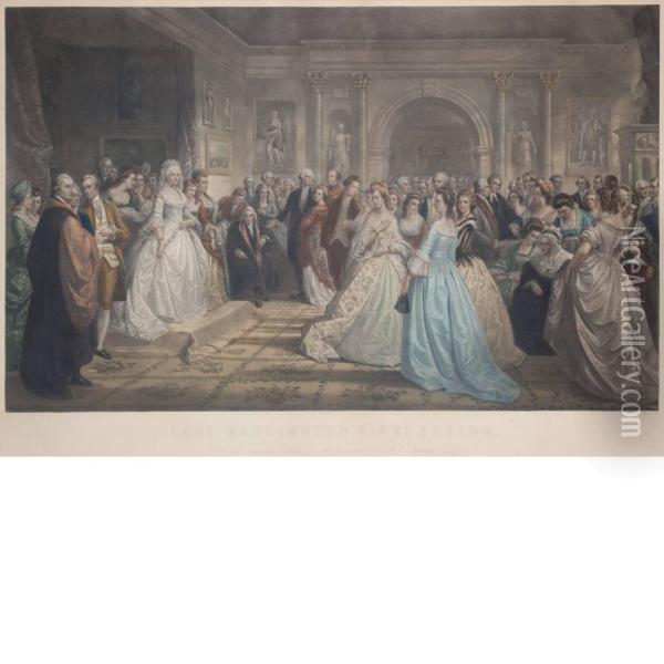Lady Washington's Reception Oil Painting - Daniel Huntington