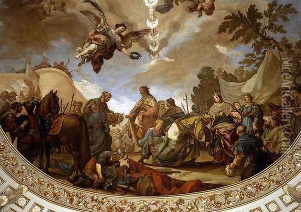 Ceiling fresco (detail) 2 Oil Painting - Francisco Bayeu Y Subias