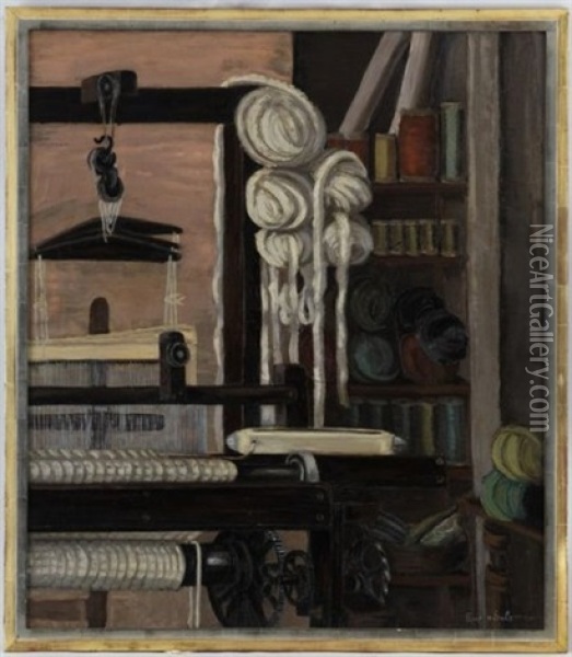 Le Metier A Tisser Oil Painting - Henri Gustave Saltzmann