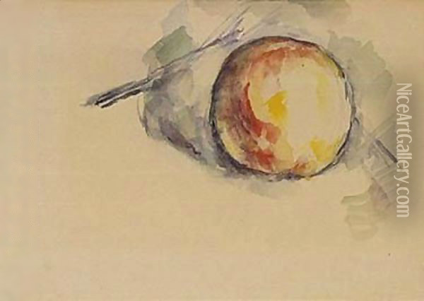 Etude De Pomme Oil Painting - Paul Cezanne