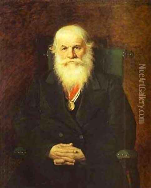 Portrait Of The Merchant Ivan Kamynin 1872 Oil Painting - Vasily Perov