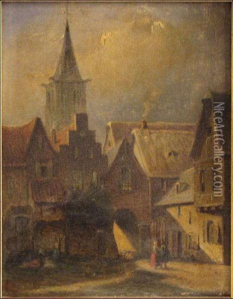 Town Scene Oil Painting - Pieter Gerard Vertin