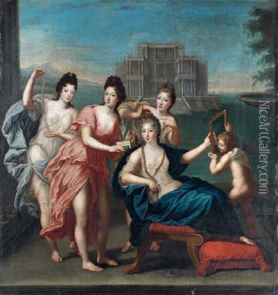 Venus Et Les Nymphes Oil Painting - Jean Cotelle the Younger