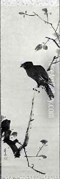 Crow on a Branch Oil Painting - Maruyama'Kyo