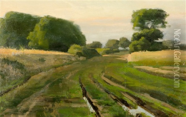Sunset Oil Painting - Victor Westerholm