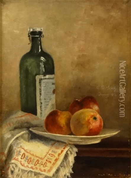 Still Life With Apples Oil Painting - Constantin Daniel Stahi
