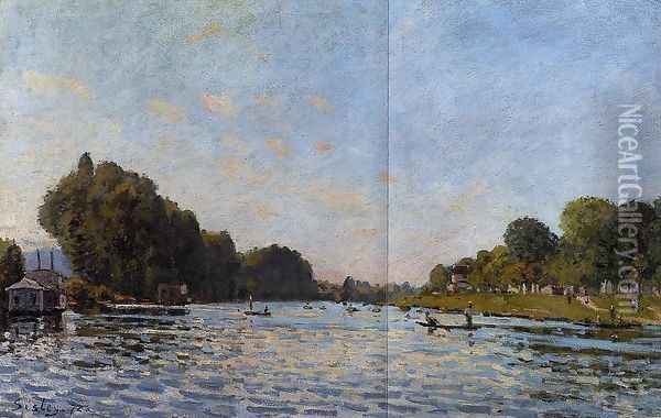 The Seine at Bougival Oil Painting - Alfred Sisley