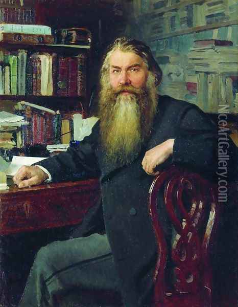 Portrait of the historian and archaeologist Ivan Egorovich Zabelin Oil Painting - Ilya Efimovich Efimovich Repin
