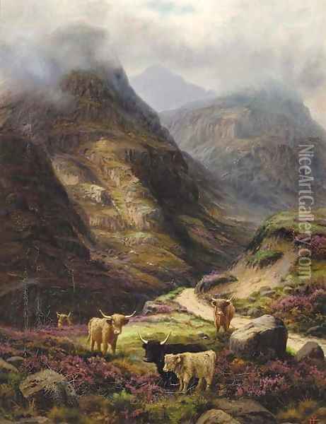Three Sisters, Glencoe Oil Painting - Edgar Longstaffe