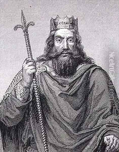 Clovis I 465-511 Merovingian ruler of the Franks Oil Painting - Francois Louis Dejuinne