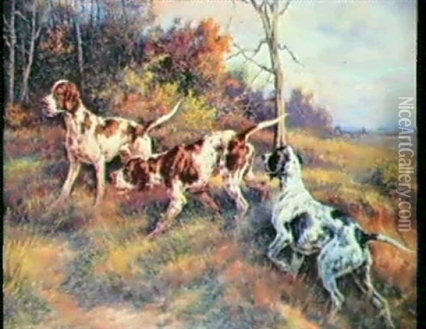 Three Setters Afield Oil Painting - Edmund Henry Osthaus