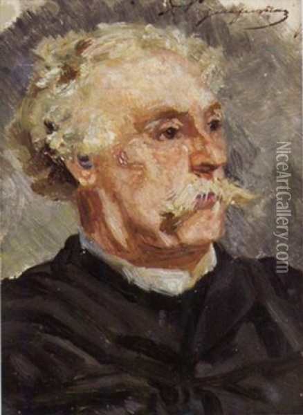 Portrait Eines Mannes Mit Schnauzbart Oil Painting - Afanassy Prokofievich Rosmarytzin
