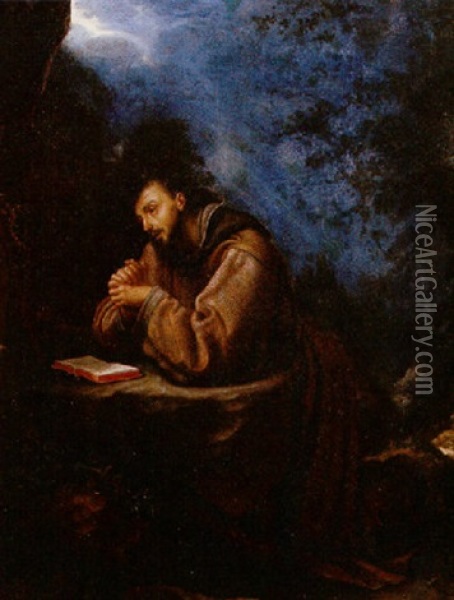 Saint Francis At Prayer Oil Painting - Alessandro di Cristofano Allori