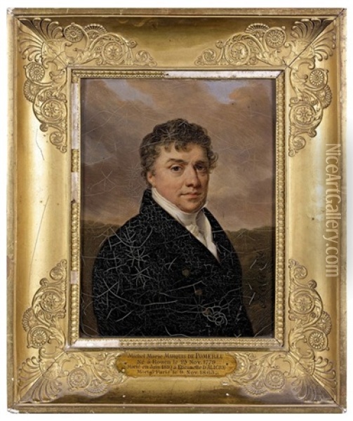 Portrait De Michel, Marquis De Pomereu (1779-1863) Oil Painting - Henri-Joseph Hesse