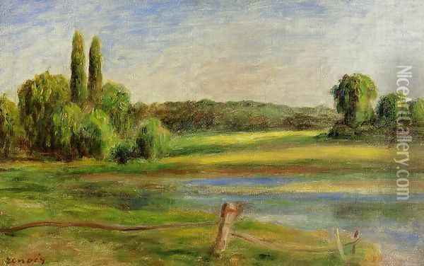 Landscape With Fence Oil Painting - Pierre Auguste Renoir