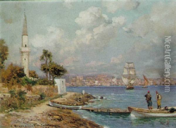 A View Of Constantinople Oil Painting - Carlo Brancaccio