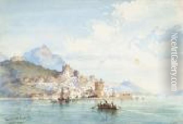 A View Of Castelnovo Oil Painting - Conrad H.R. Carelli