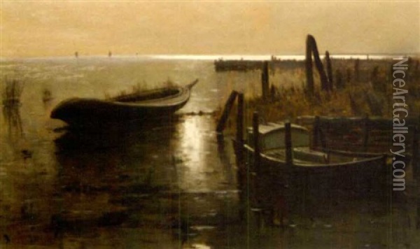 Twilight Shore Oil Painting - Edward B. Gay