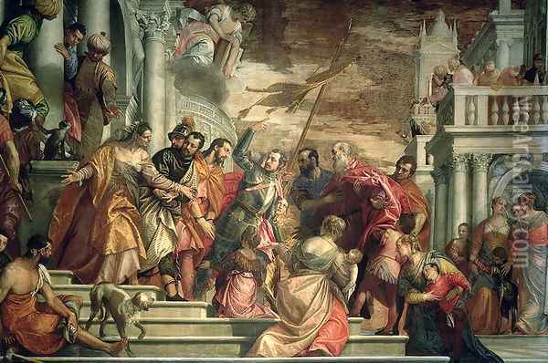 St. Sebastian Inciting Marcellus and Marcellinus who are Being Led to Martyrdom, 1558 Oil Painting - Paolo Veronese (Caliari)