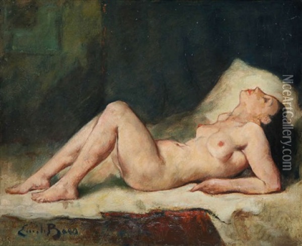 Reclining Nude Oil Painting - Emile Baes