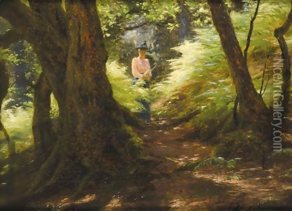 The Forest Path Oil Painting - Joseph Farquharson