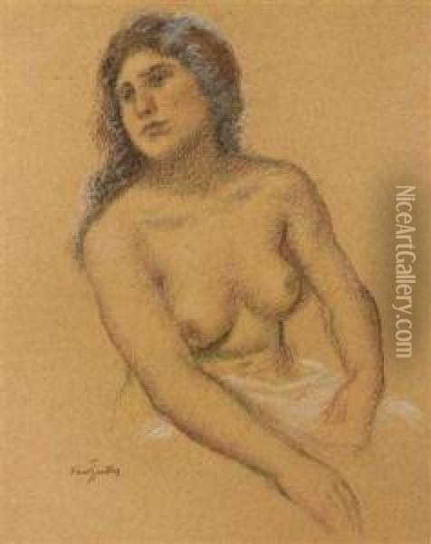 A Semi-nude Girl Oil Painting - Karel Spillar