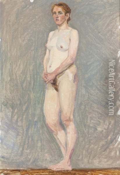 Stehender Weiblicher Akt Oil Painting - Sigismund Righini