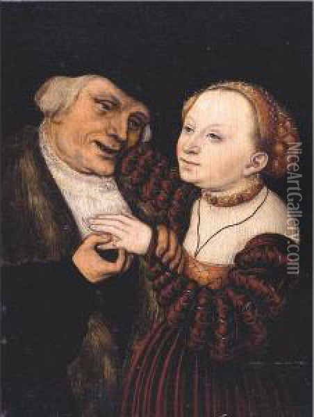 The Ill Matched Lovers Oil Painting - Lucas The Younger Cranach