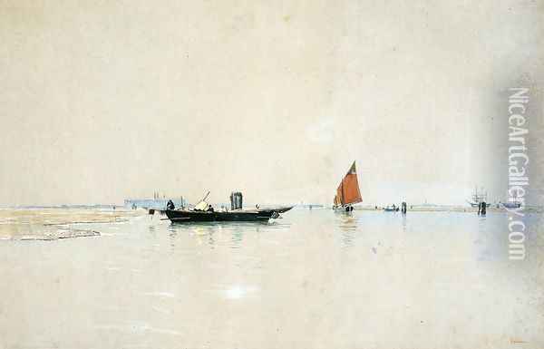 Venetian Lagoon Oil Painting - William Stanley Haseltine