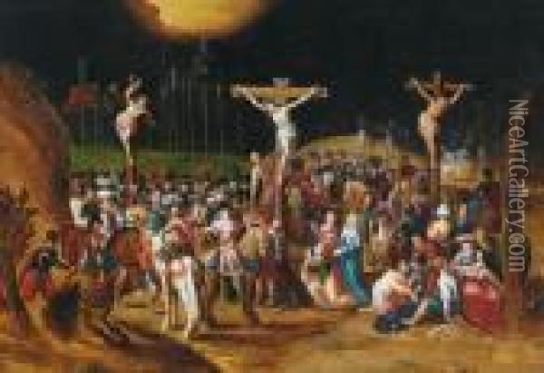 La Crocifissione Oil Painting - Louis de Caullery