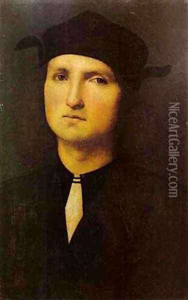 Portrait Of A Young Man 1495 1500 Oil Painting - Pietro Vannucci Perugino