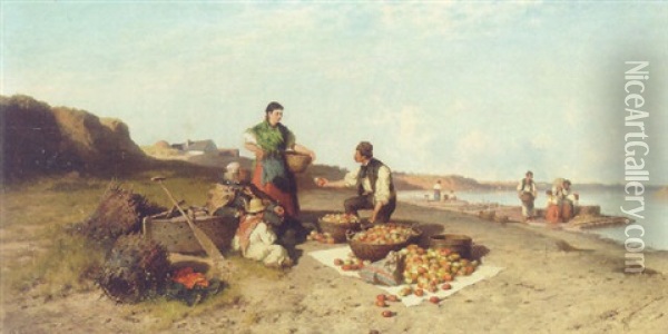 The Apple Seller Oil Painting - Pal (Paul) Boehm