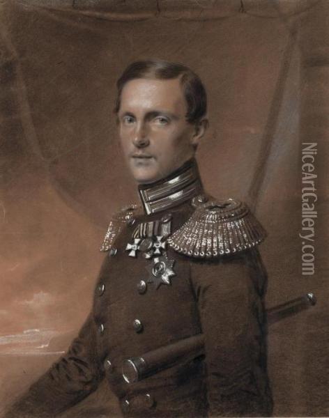 Portrait Of Grand Duke Konstantin Nikolaevich (1827-1892) Oil Painting - Franz Krutger